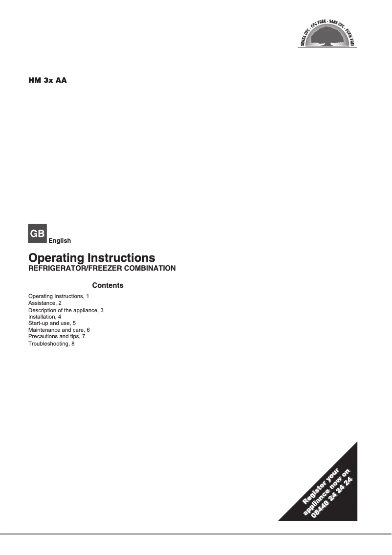 First page image of the manual for HM31AA