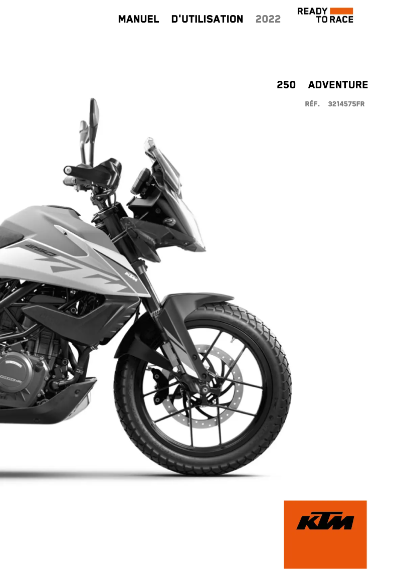 Page 1 of the manual User Manual KTM 250 Adventure (2022)