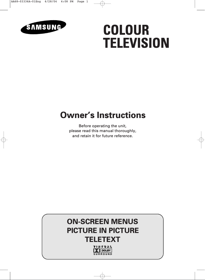 First page image of the manual for WS-32A208PY