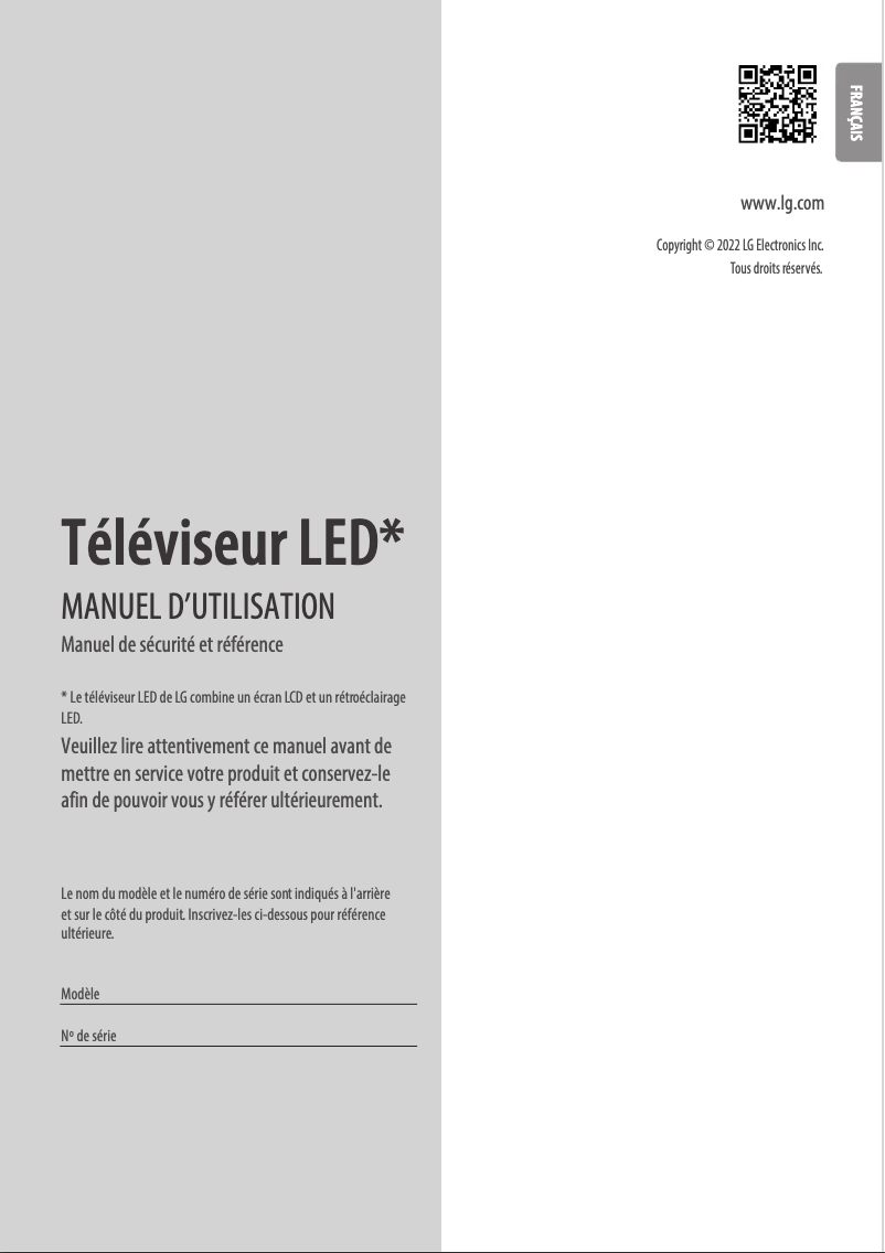 Page 1 of the manual User Manual LG 43UQ70006LB