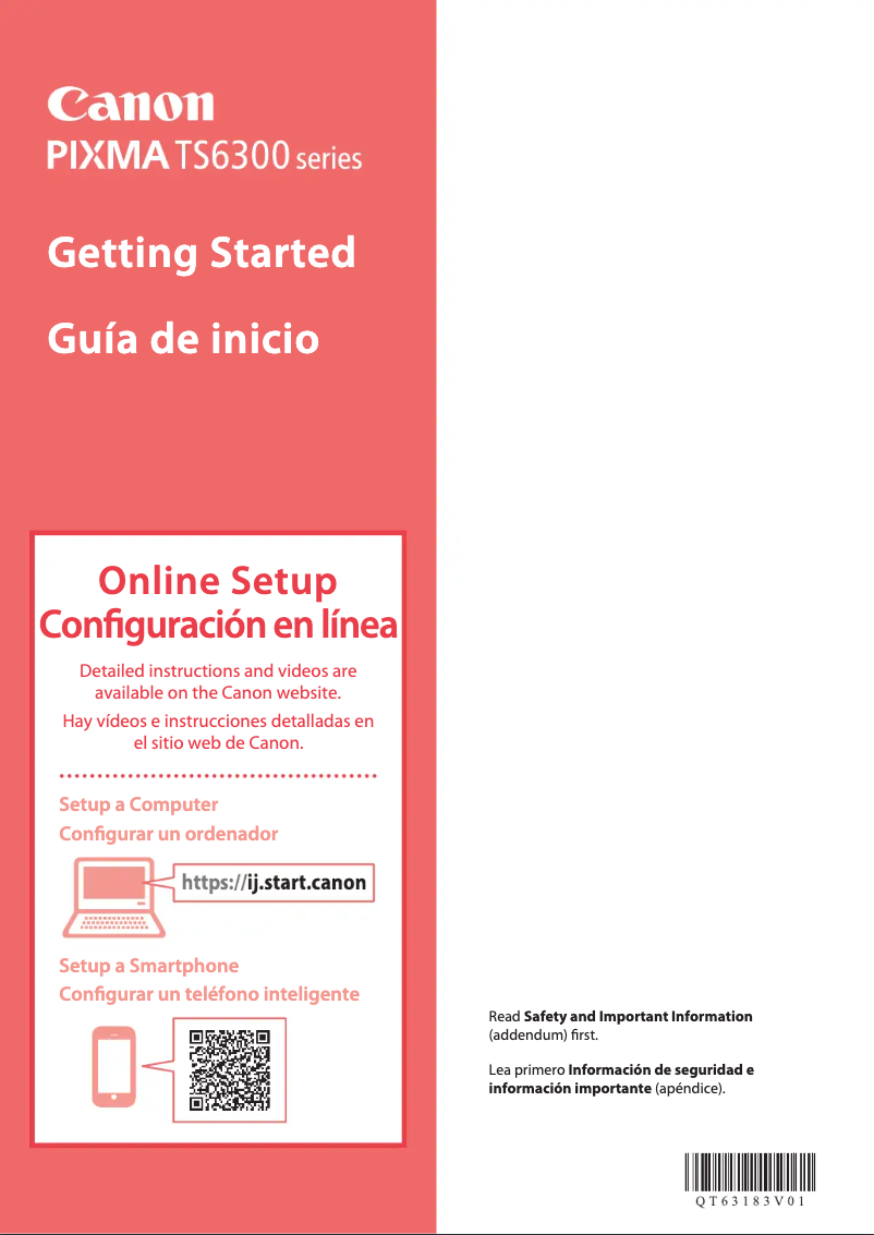Page 1 of the manual User Manual Canon Pixma TS6320