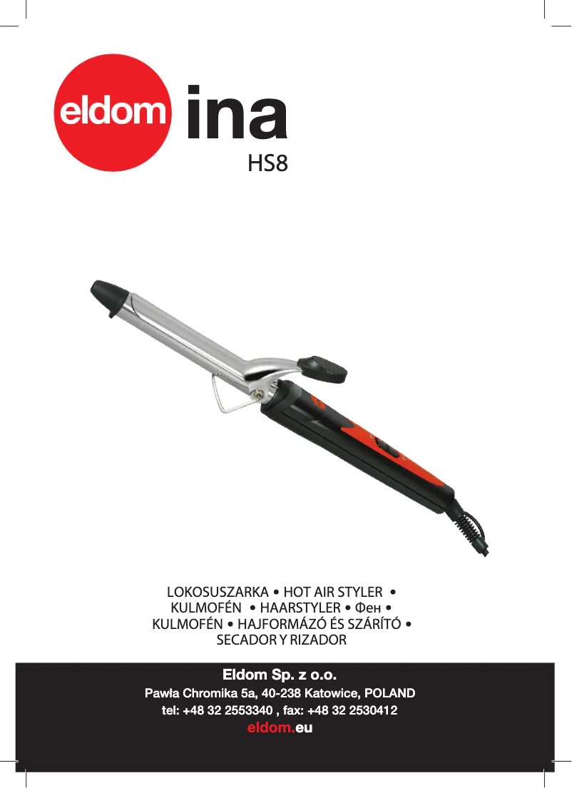 Page 1 of the manual User Manual Eldom Ina HS8