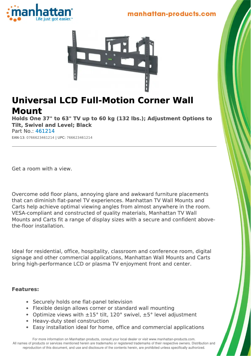 First page image of the manual for 461214