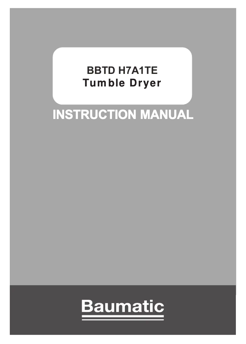 First page image of the manual for BBTD H7A1TE-80