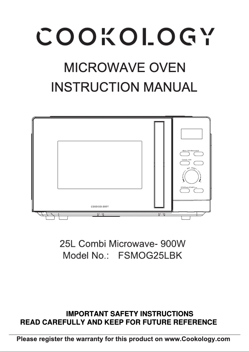First page image of the manual for FSMOG25LBK