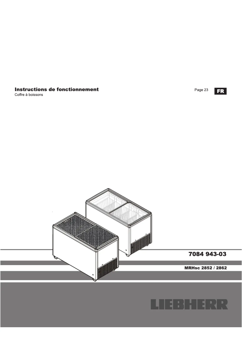 Page 1 of the manual User Manual Liebherr MRHsc 2852
