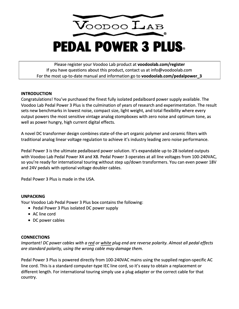First page image of the manual for Pedal Power 3 Plus