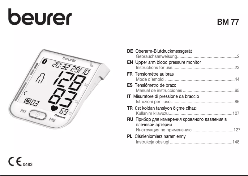Page 1 of the manual User Manual Beurer BM 77