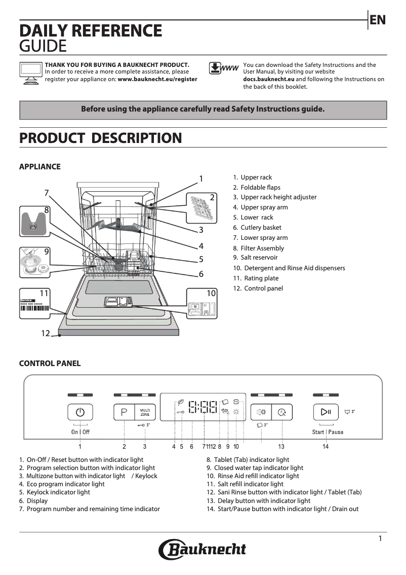 Page 1 of the manual User Manual Bauknecht OBUC Ecostar 5320