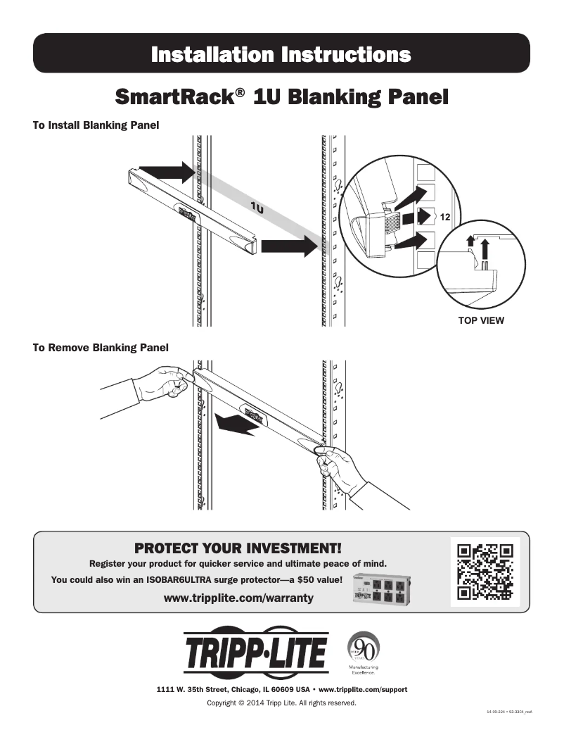 First page image of the manual for SR1UPANEL10