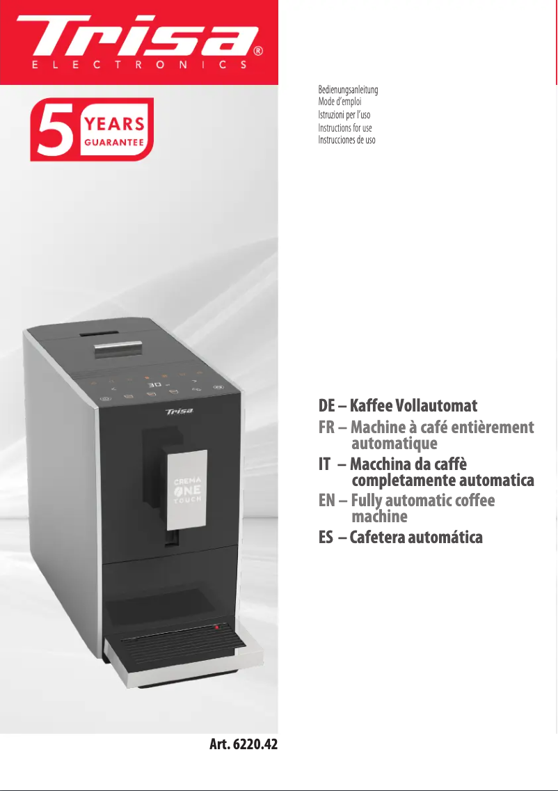 First page image of the manual for Crema One Touch 6220.42