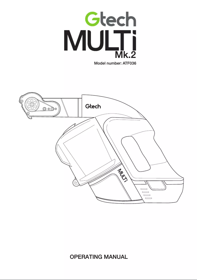 Page 1 of the manual User Manual Gtech Multi MK2 ATF036