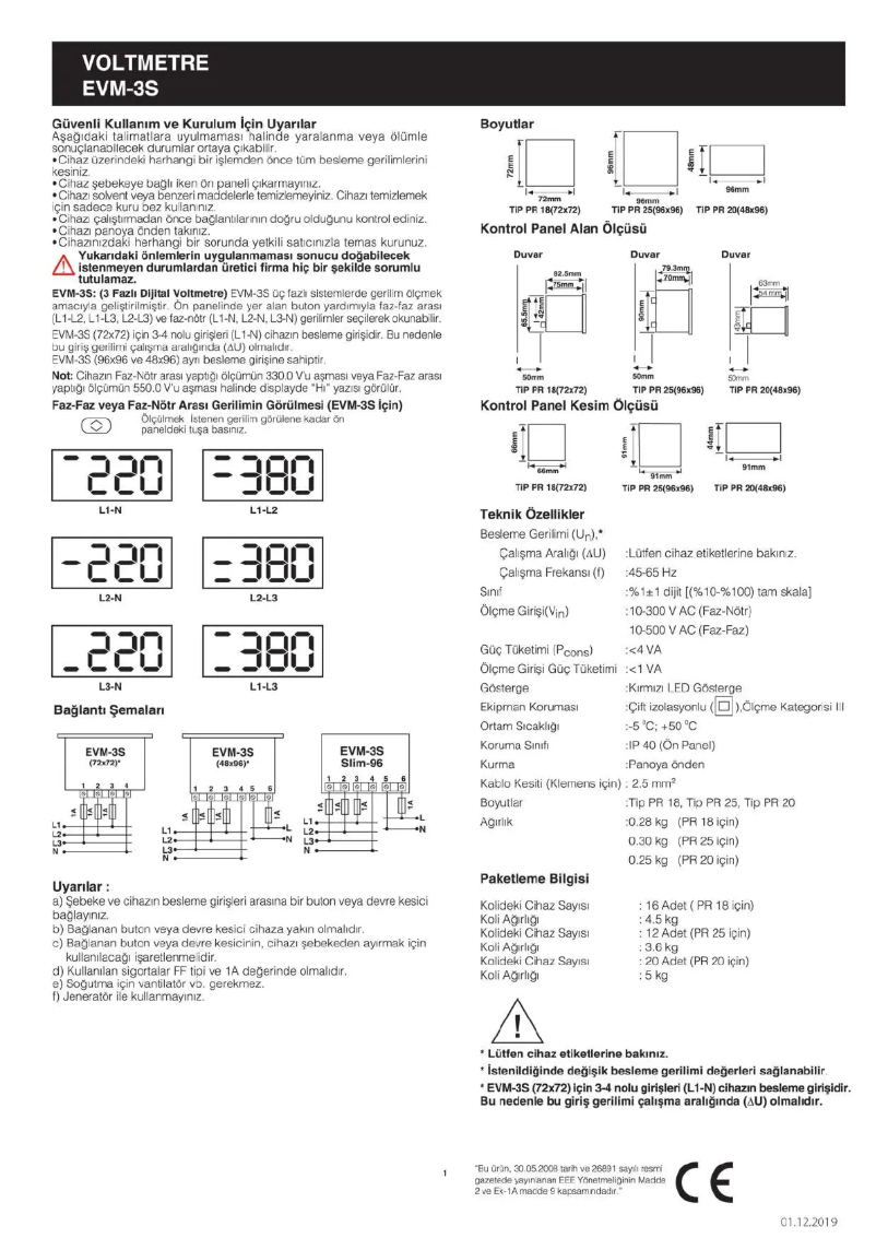 First page image of the manual for EVM-3S-72