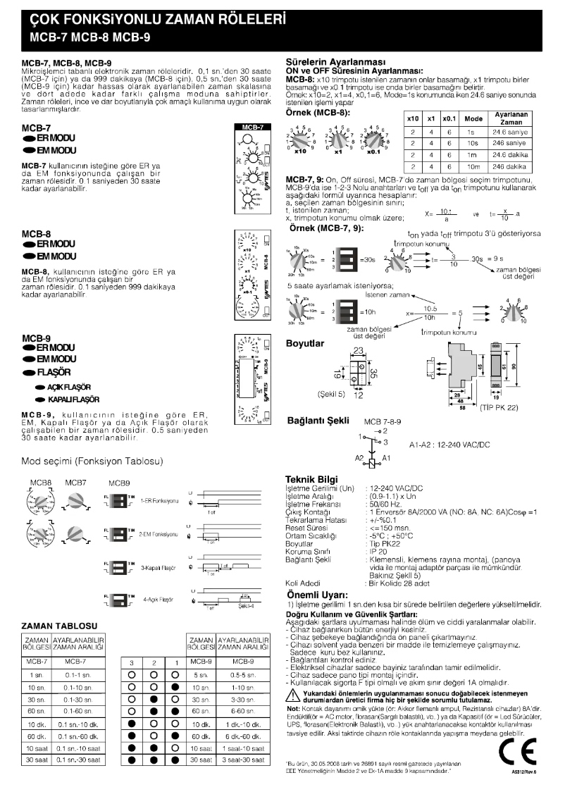 First page image of the manual for MCB-9