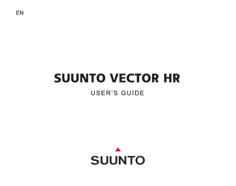 Page 1 of the manual User Manual Suunto Vector XBlack