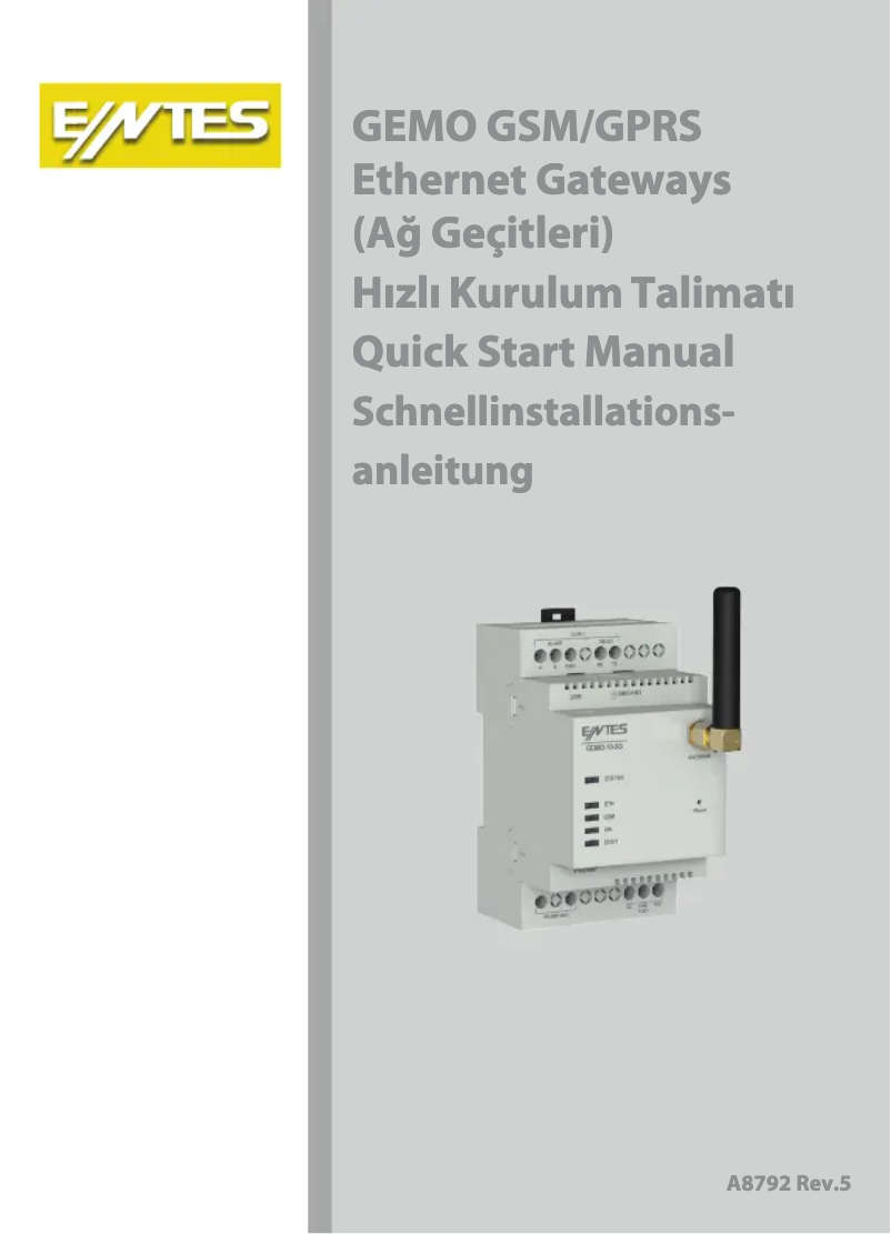 Page 1 of the manual User Manual ENTES GEMO-10-2G