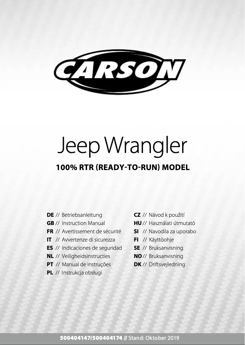 First page image of the manual for Jeep Wrangler