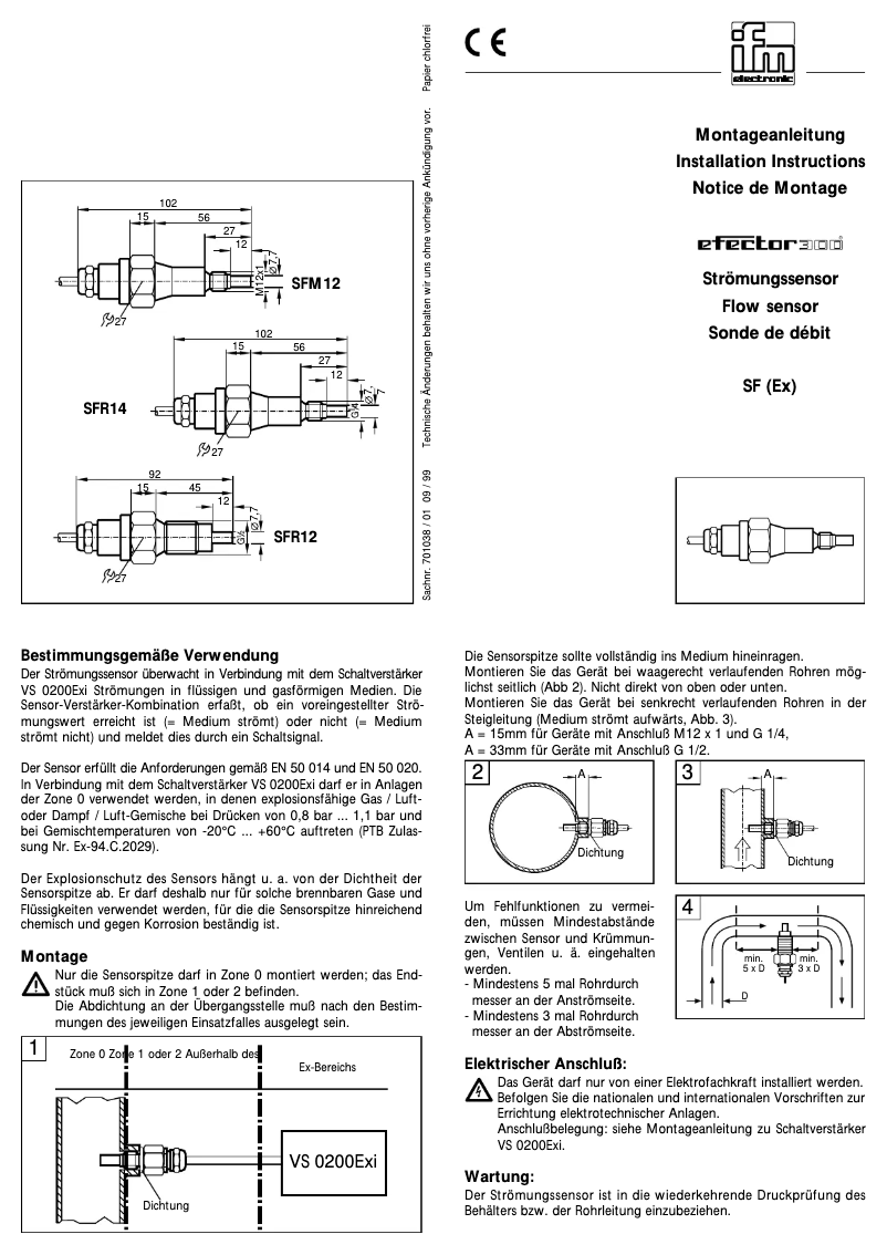 Page 1 of the manual User Manual IFM SF3214