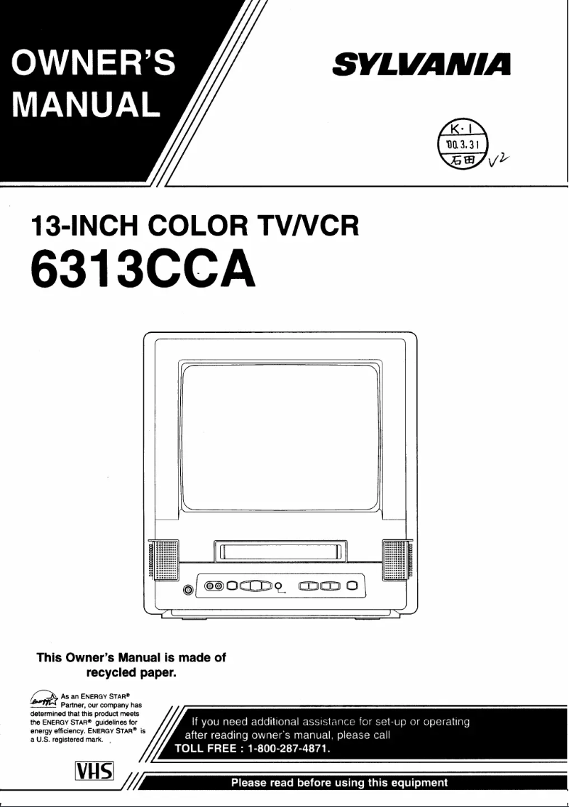 Page 1 of the manual User Manual Sylvania 6313CCA