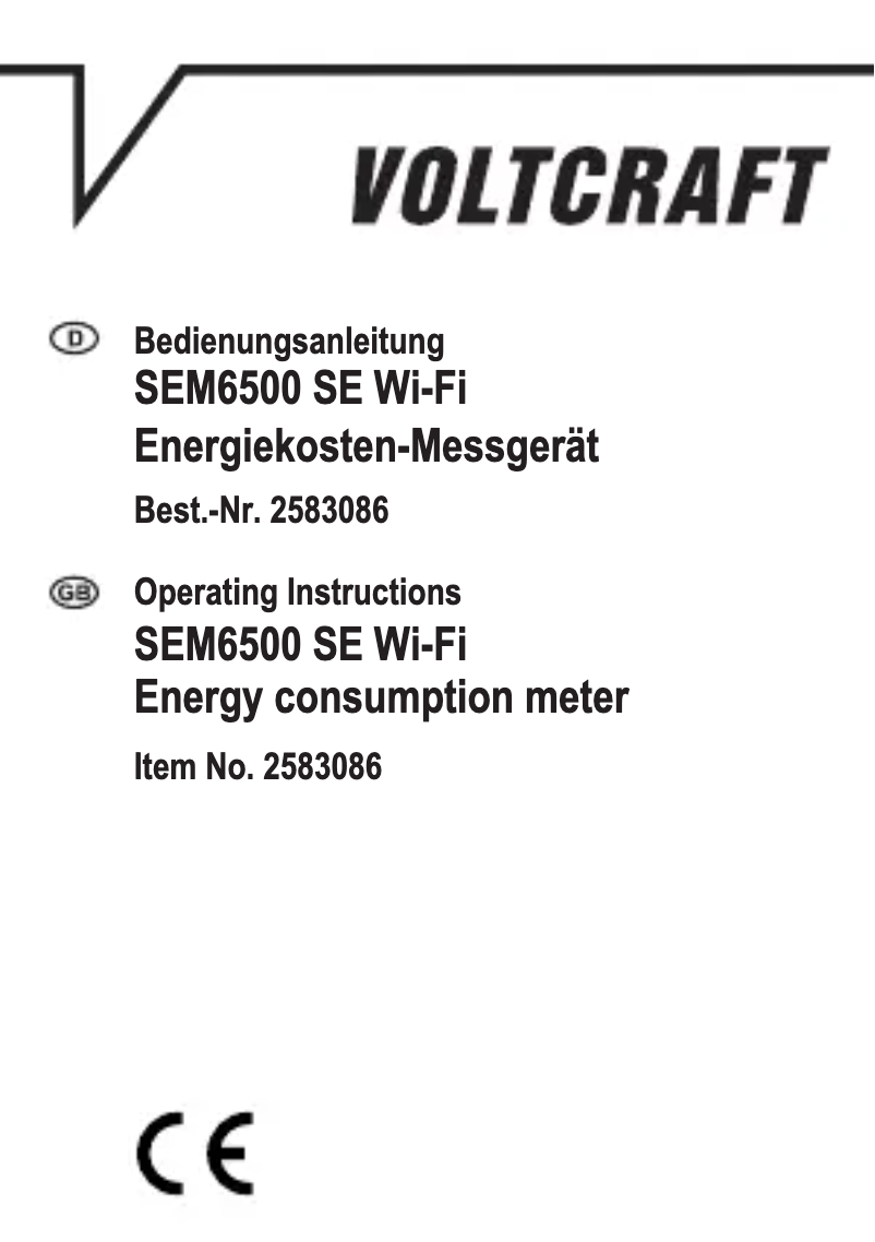 Page 1 of the manual User Manual Voltcraft SEM6500 SE