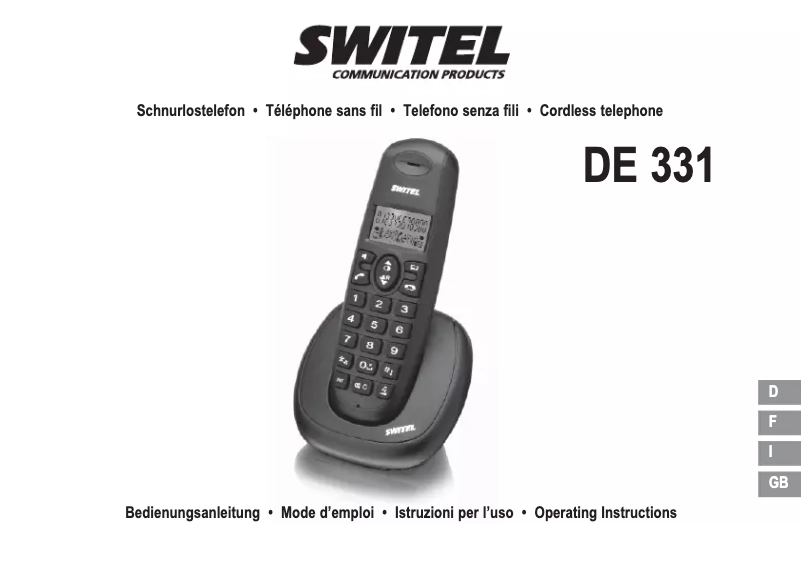 First page image of the manual for DE 331