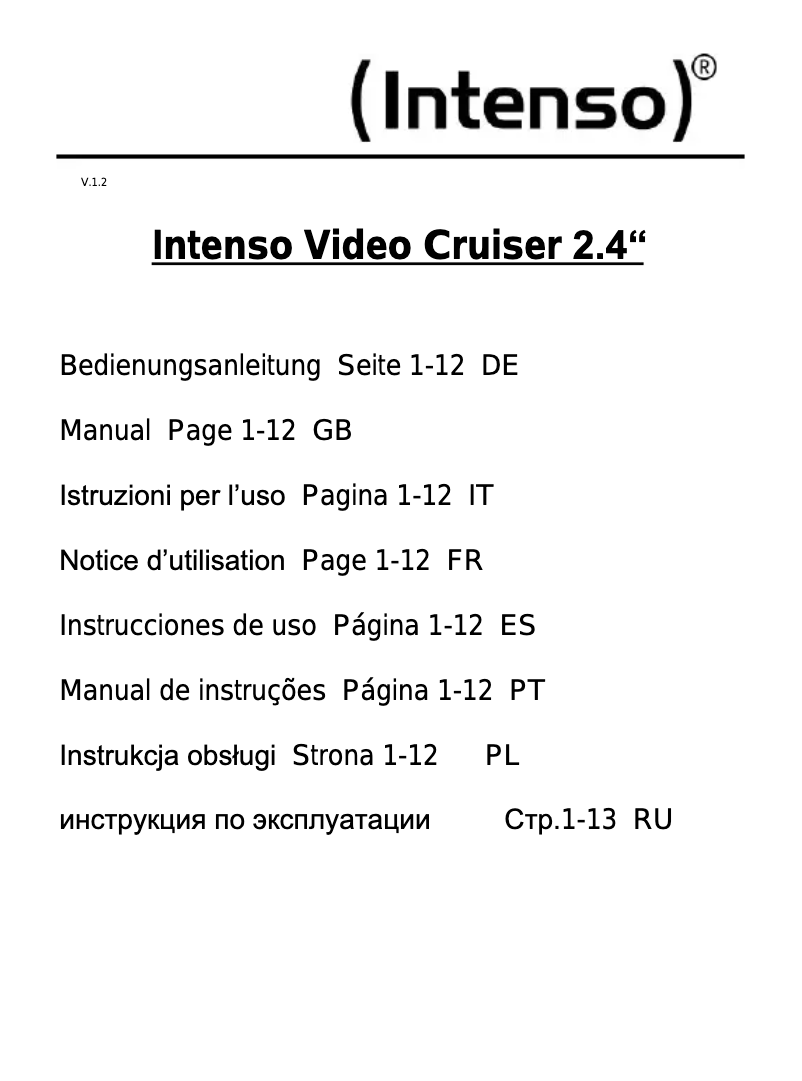 First page image of the manual for Video Cruiser