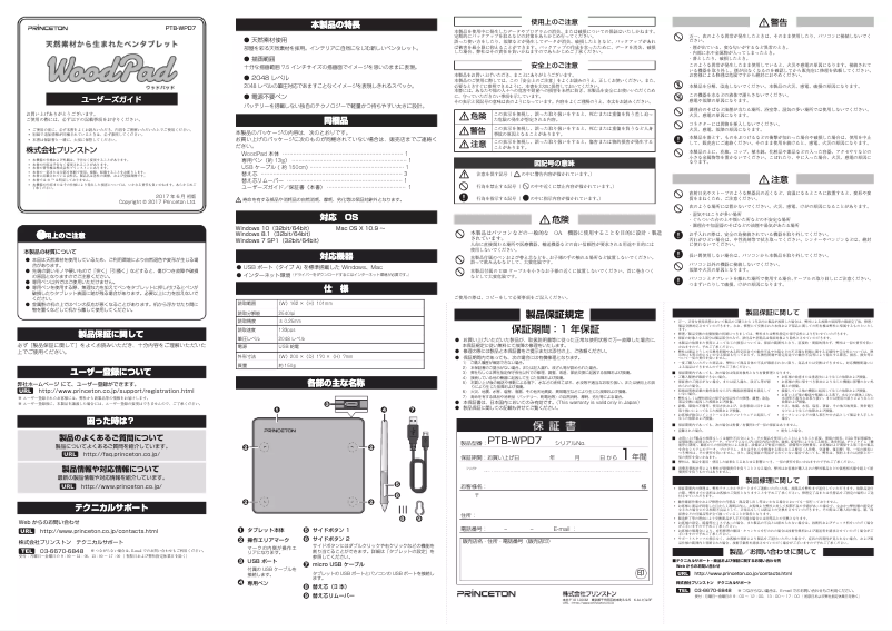 Page 1 of the manual User Manual Princeton PTB-WPD7