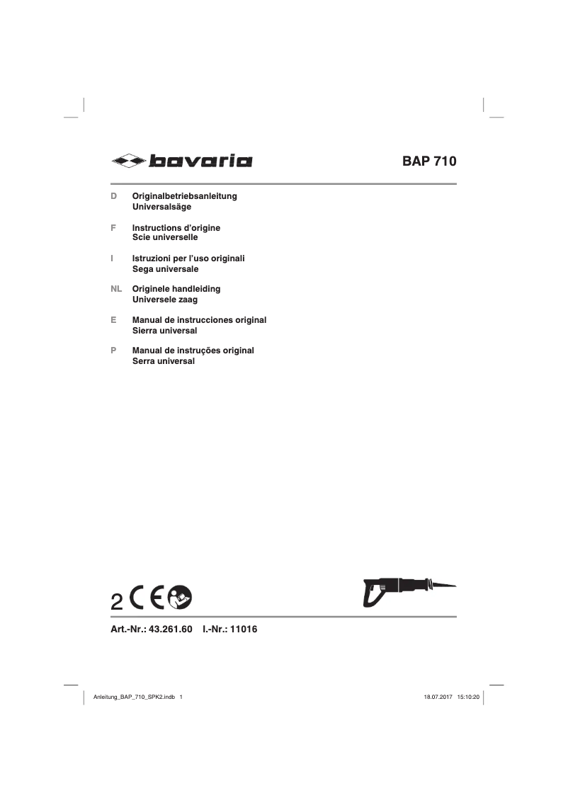 Page 1 of the manual User Manual Bavaria BAP 710