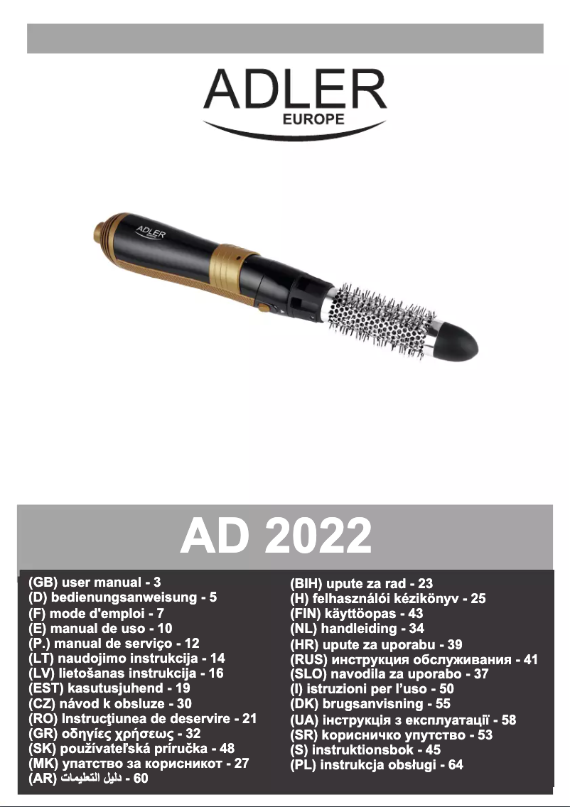 Page 1 of the manual User Manual Adler AD 2022