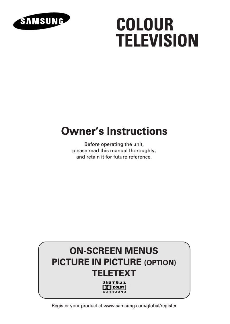 Page 1 of the manual User Manual Samsung CW-29M226T