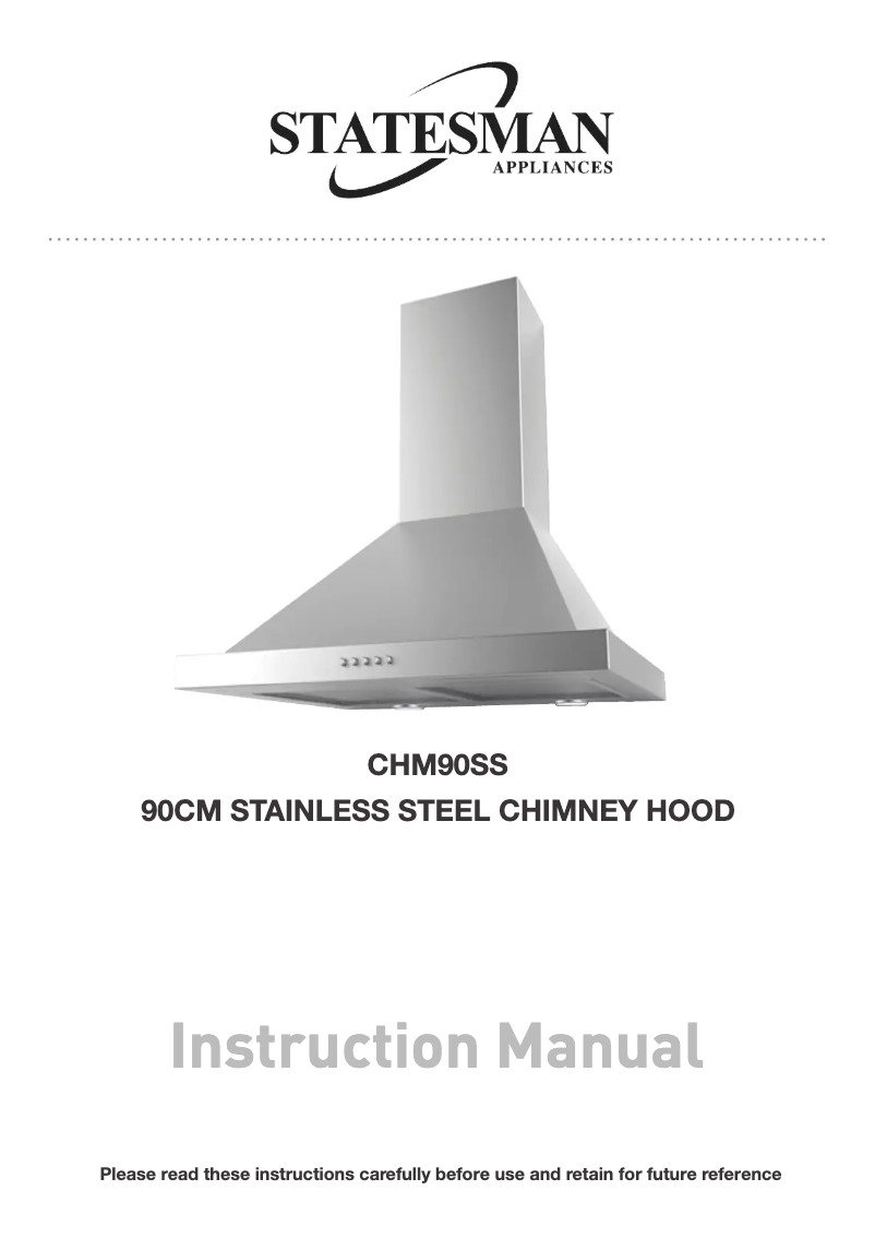 First page image of the manual for CHM90SS