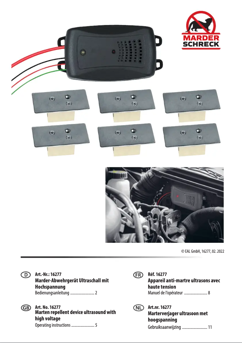 Page 1 of the manual User Manual LAS 16277