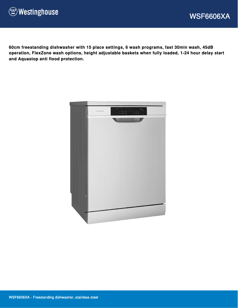 Image de la première page du manuel de l'appareil WSF6606XA