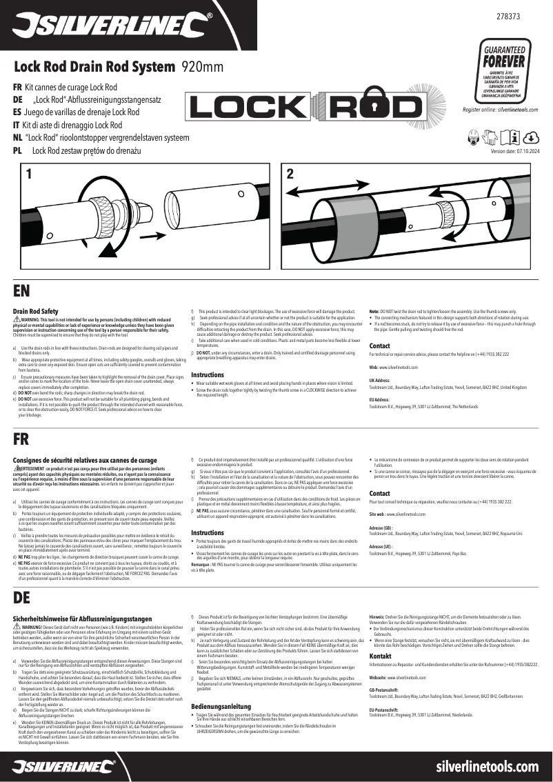 First page image of the manual for 278373