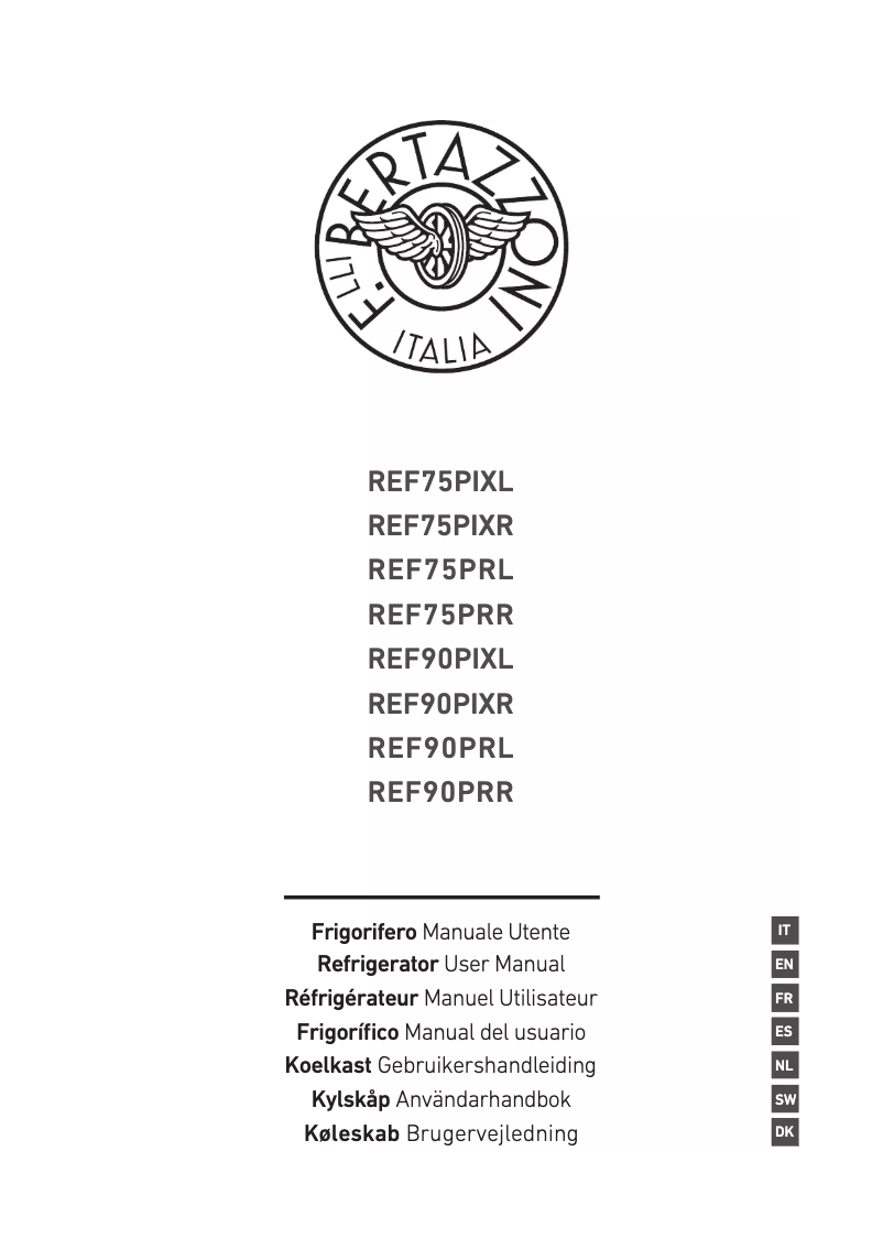 First page image of the manual for REF75PRR