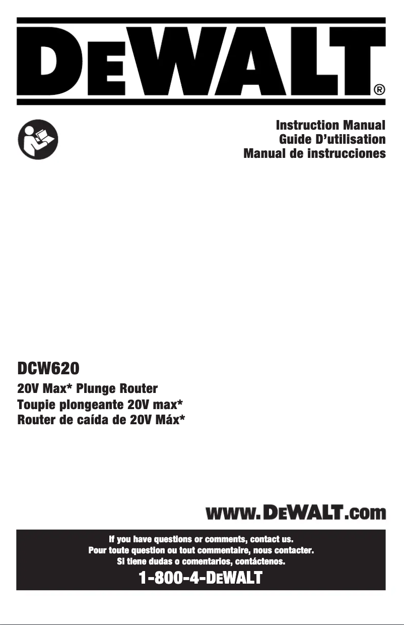 Page 1 of the manual User Manual DeWalt DCW620