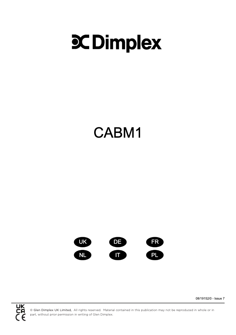 Page 1 of the manual User Manual Dimplex CABM1