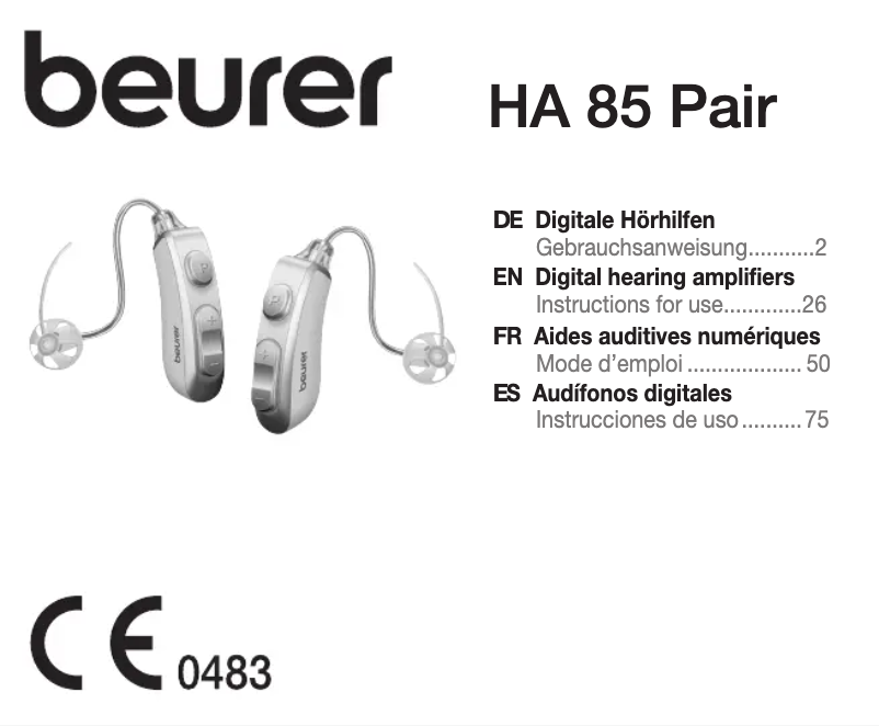 First page image of the manual for HA 85