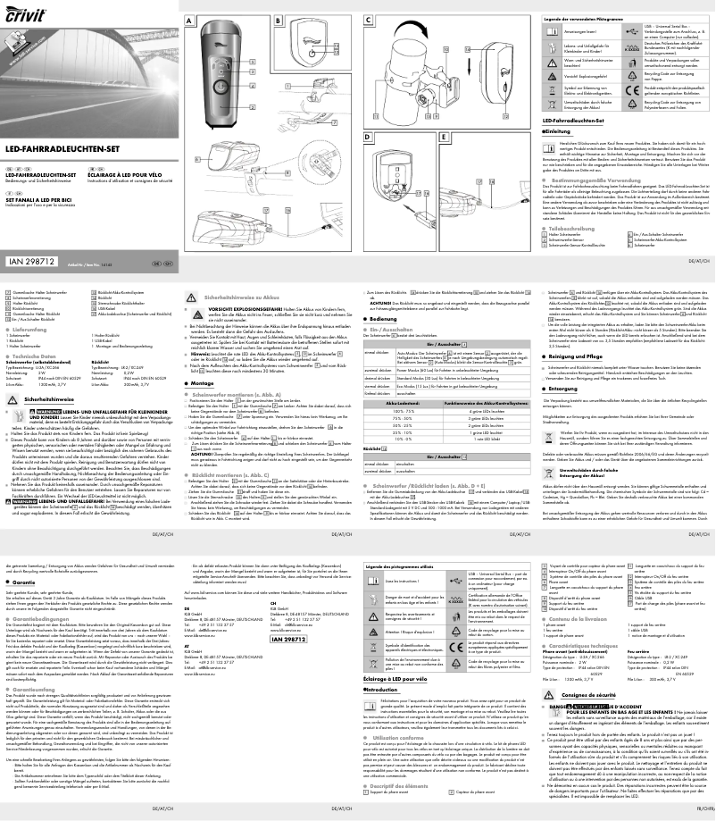 Page 1 of the manual User Manual Crivit IAN 298712