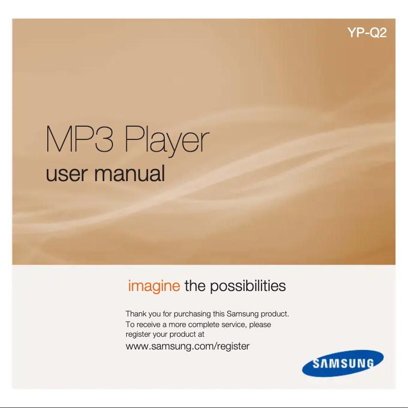 Page 1 of the manual User Manual Samsung YP-Q2JCW