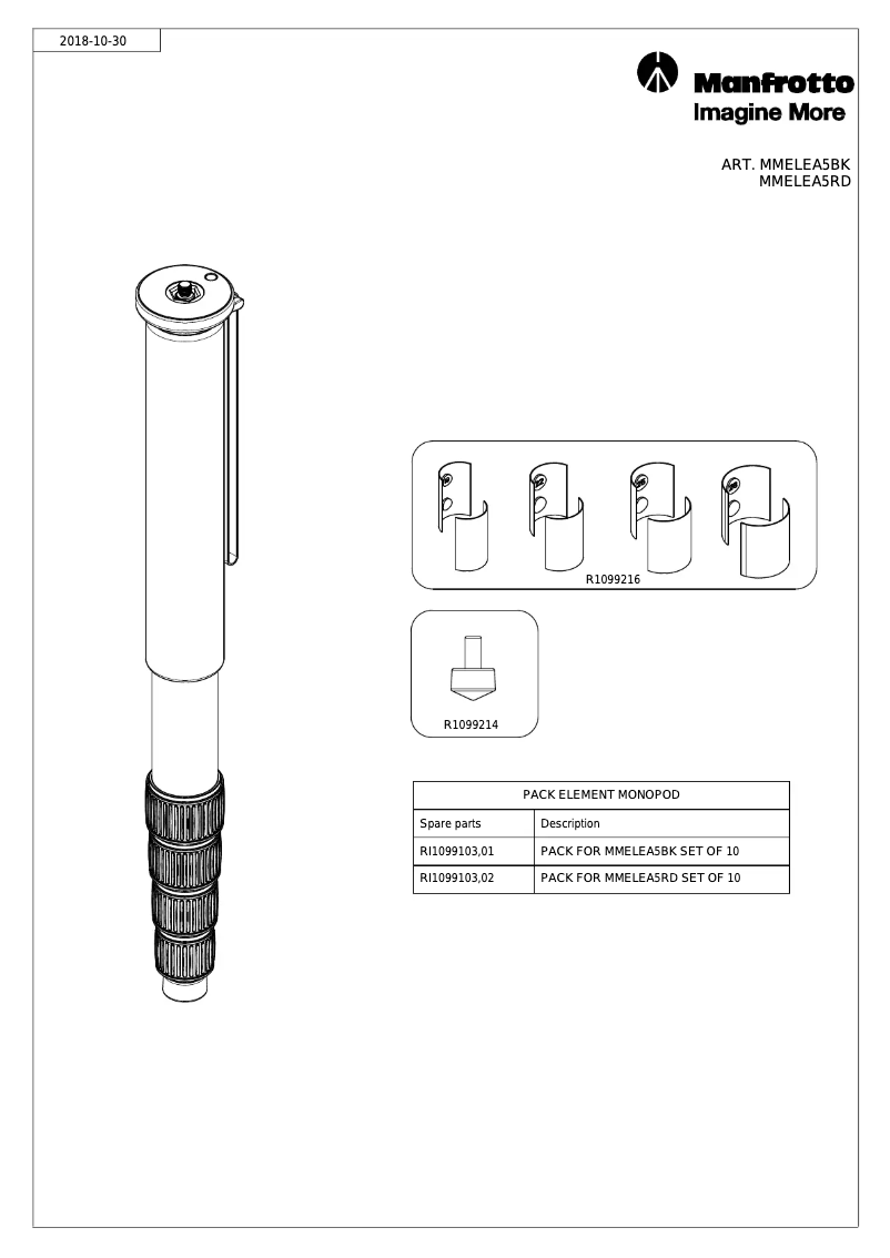 Page 1 of the manual User Manual Manfrotto Element Monopod