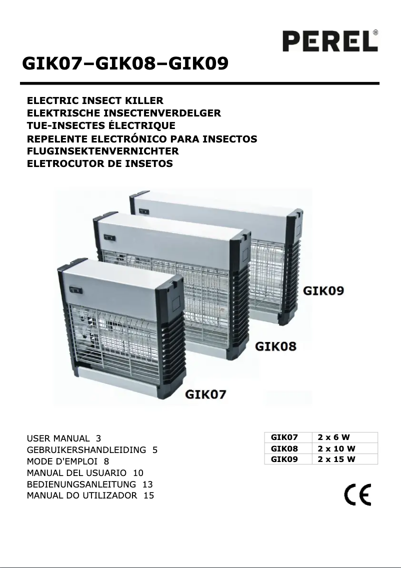 Page 1 of the manual User Manual Perel GIK09
