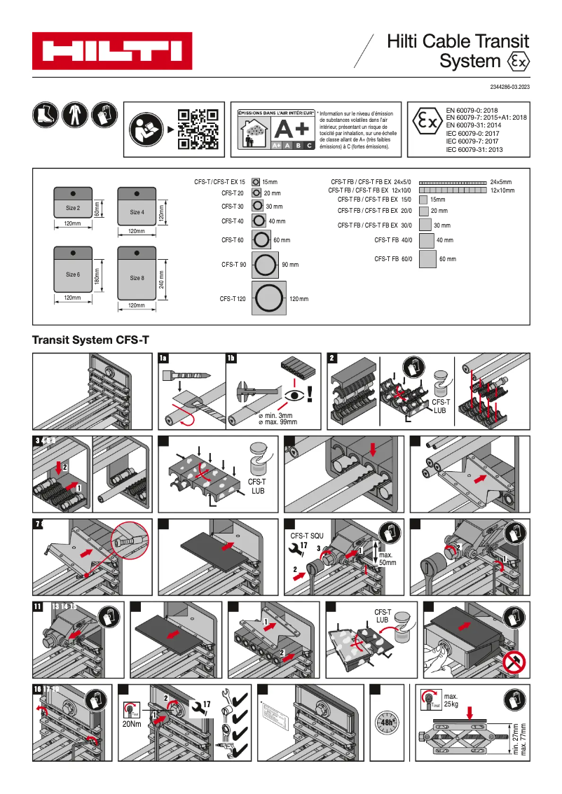 Page 1 of the manual User Manual Hilti CFS-T