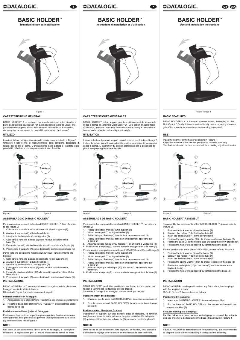 First page image of the manual for QuickScan Desk