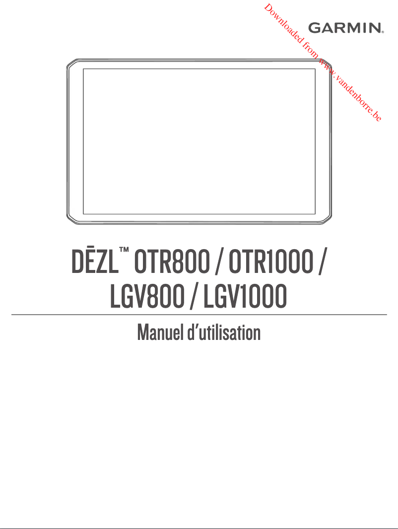 Page 1 of the manual User Manual Garmin Dēzl LG800