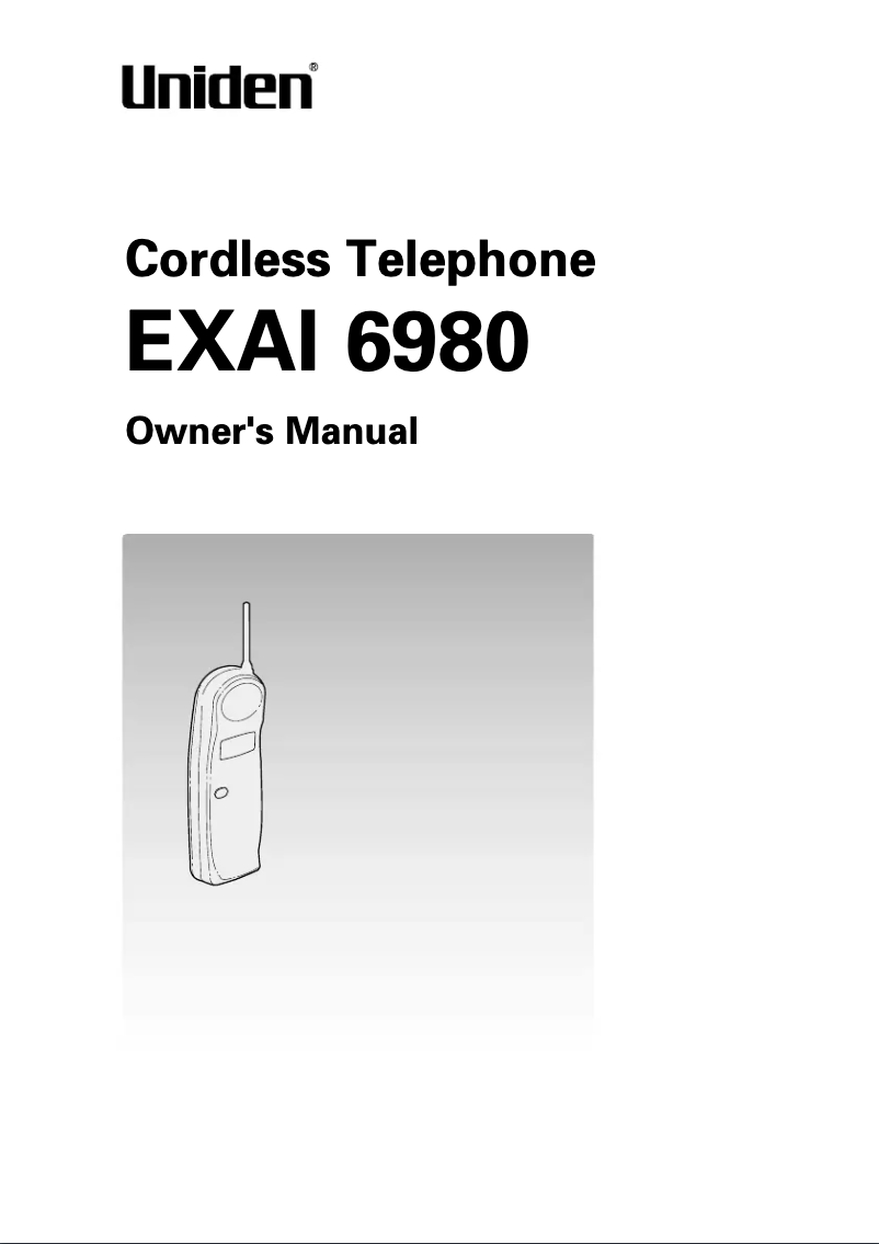 Page 1 of the manual User Manual Uniden EXAI 6980