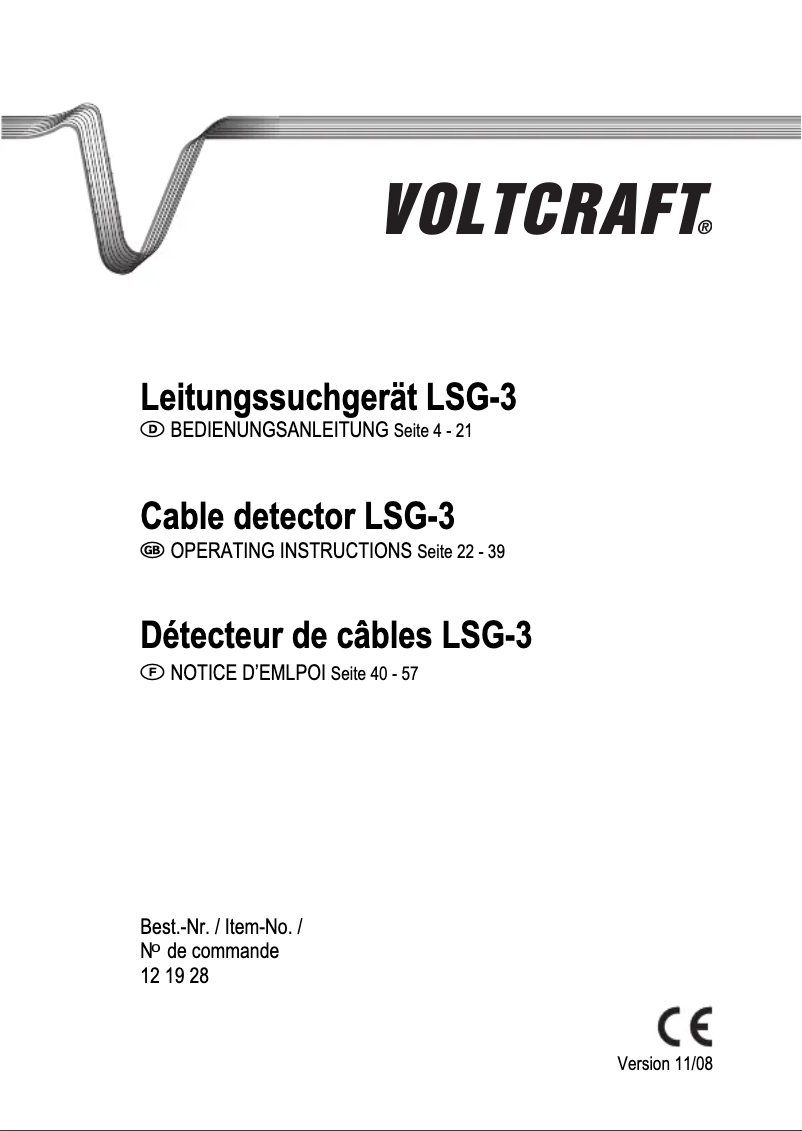 First page image of the manual for LSG-3