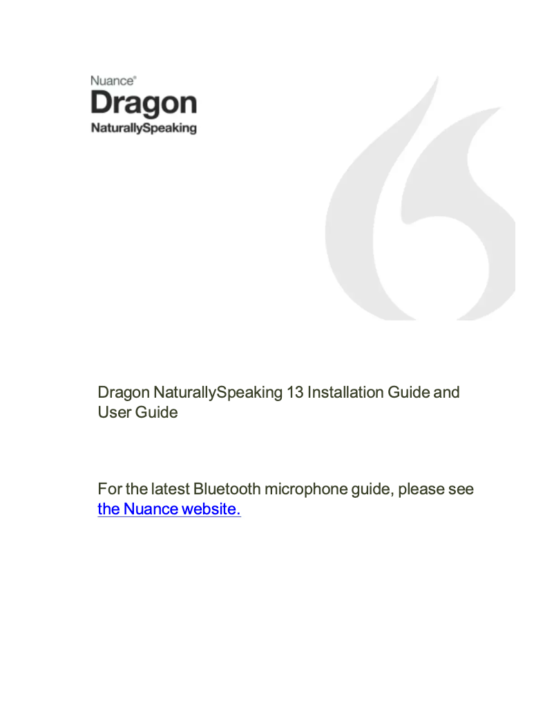 Page 1 de la notice Manuel utilisateur Nuance Dragon NaturallySpeaking Premium 13