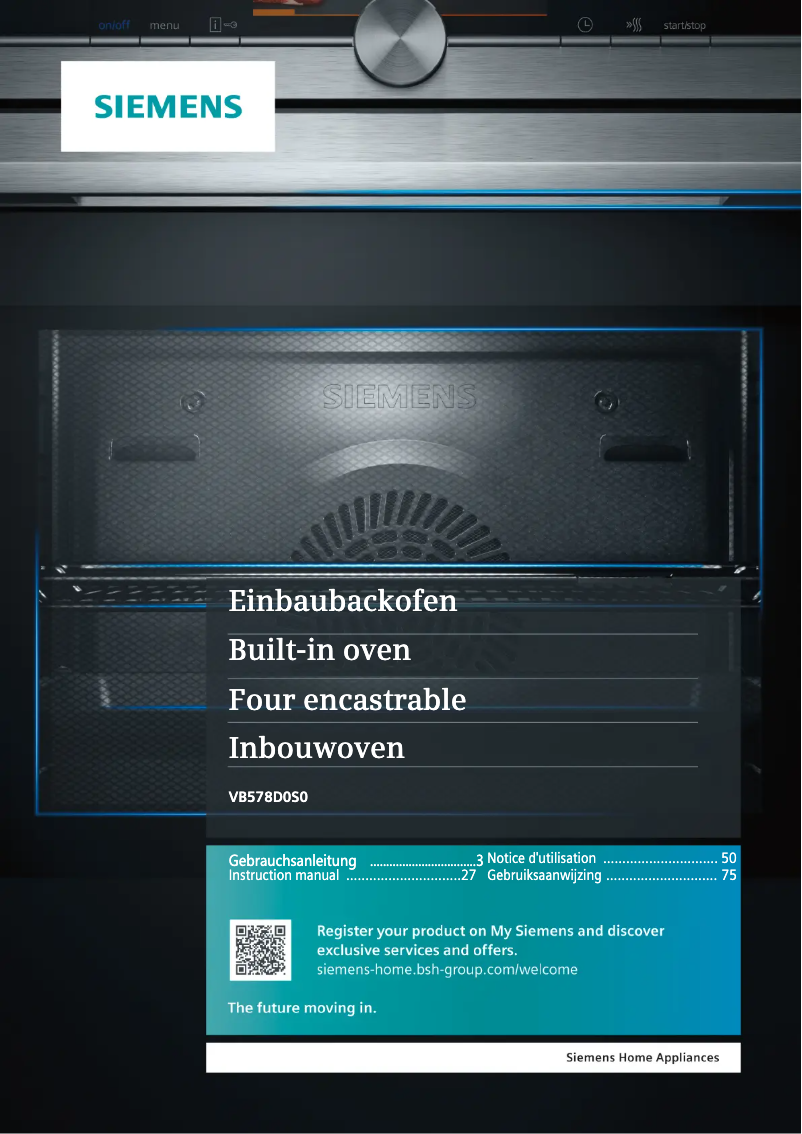 Page 1 of the manual User Manual Siemens iQ500 VB578D0S0
