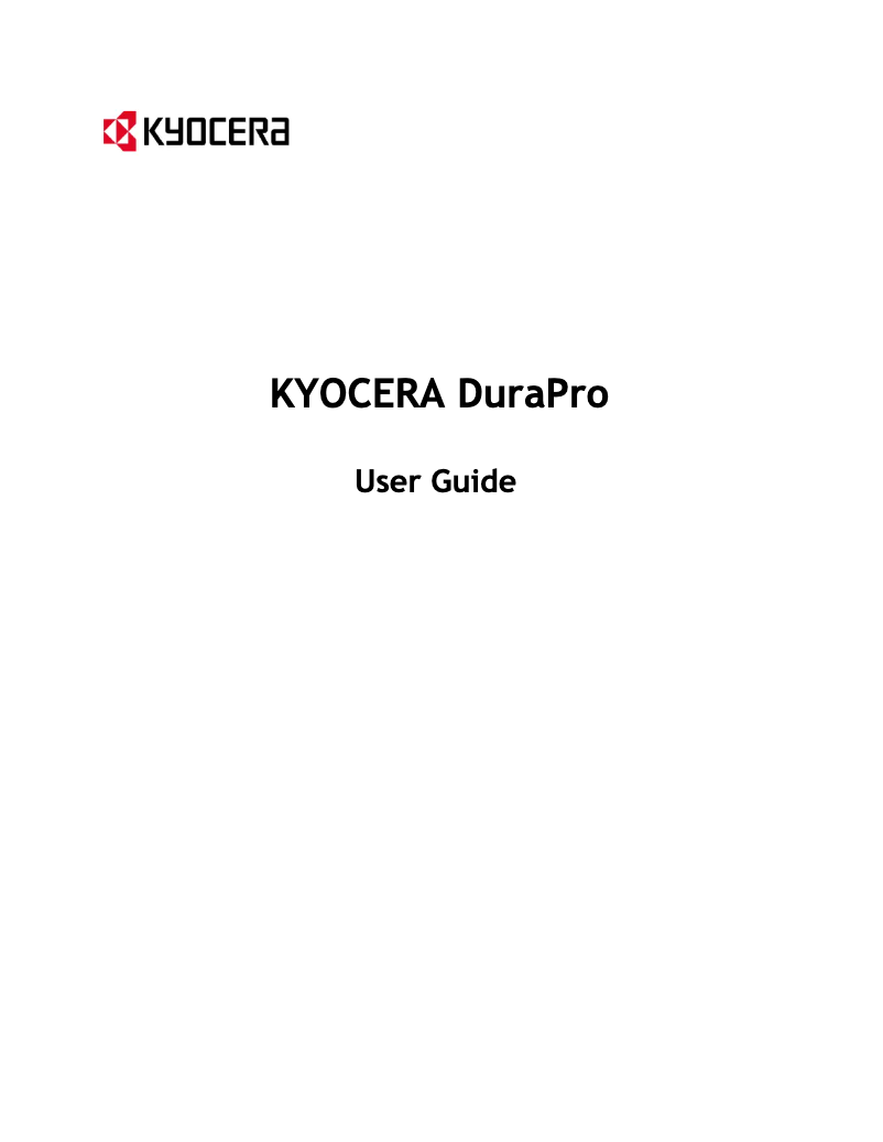 First page image of the manual for DuraPro